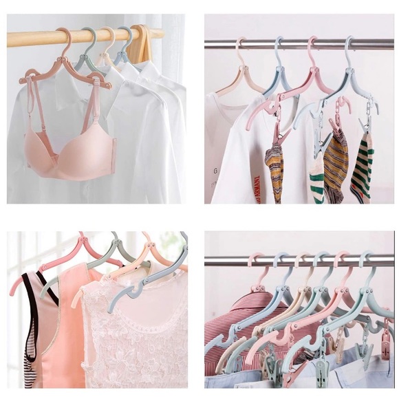 Travel Hangers Folding Hangers with 16 Clips Portable
Clothes Hangers, Non-Slip - Picture 3 of 7